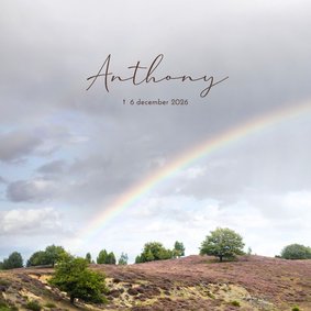 Rouwkaart heidelandschap met regenboog