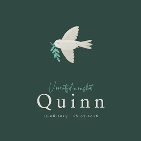 Rouwkaart kind vogel illustratie stijlvol