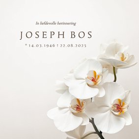 Rouwkaart klassiek neutraal orchidee beige zand