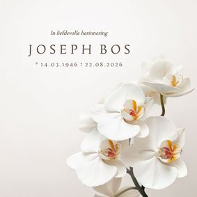 Rouwkaart klassiek neutraal orchidee beige zand