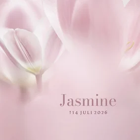 Rouwkaart met roze tulpen