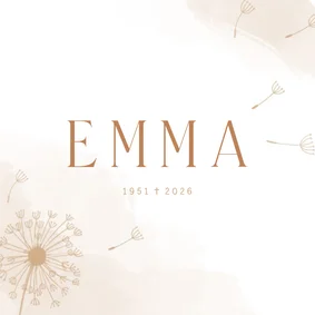 Rouwkaart paardenbloem met beige waterverf