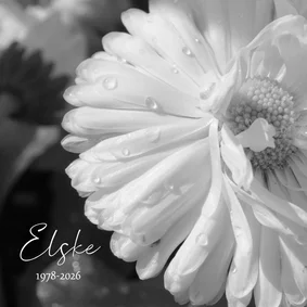 Rouwkaart - Witte bloem dauwdruppels