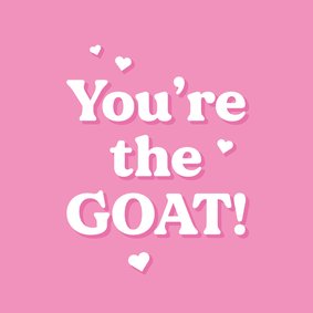 Roze valentijnskaart hippe tekst the goat