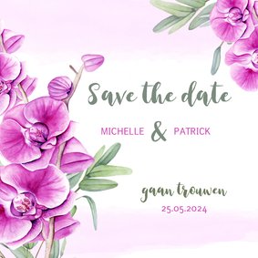 Save the Date kaart orchidee