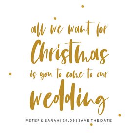 Save the Date kerstkaart met handlettering tekst