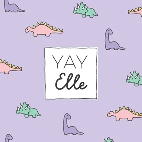 Schattig felicitatiekaartje pastel dino
