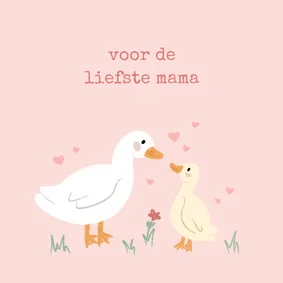 Schattige moederdagkaartjes in roze met gansjes