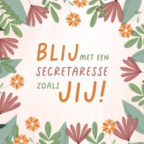 Secretaressedag kaart met kleurrijke bloemen