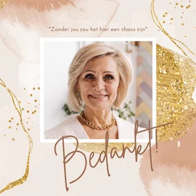 Secretaressedag kaart stijlvol goud waterverf foto