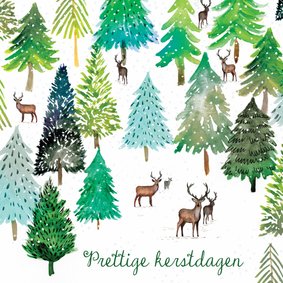 Sfeervolle kerstkaart met winter illustratie