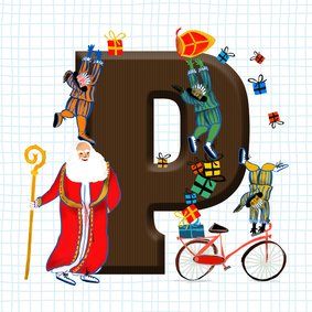 Sinterklaas kaart met chocolade-letter P