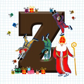 Sinterklaas kaart met chocolade-letter Z