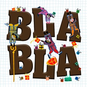 Sinterklaas kaart met letters Bla Bla