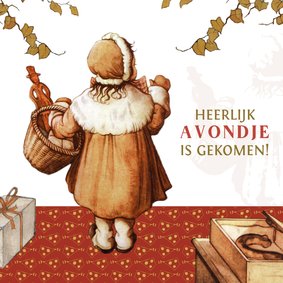 Sinterklaaskaart Anton Pieck heerlijk avondje is gekomen