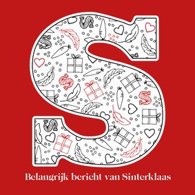 Sinterklaaskaart belangrijk bericht van Sinterklaas