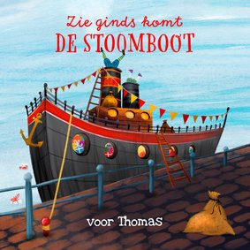 Sinterklaaskaart met stoomboot