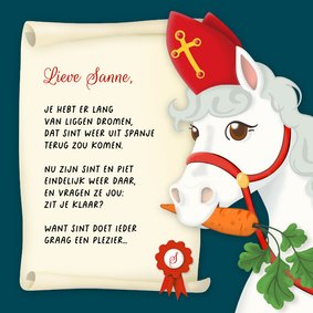 Sinterklaaskaart paard gedicht