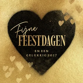 Sjieke kerstkaart goud met hart
