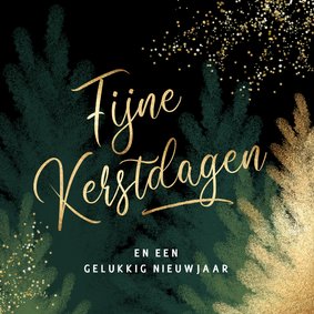 Sjieke kerstkaart kerstboom goud groen 