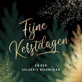 Sjieke kerstkaart kerstboom goud groen 