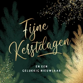 Sjieke kerstkaart kerstboom goud groen