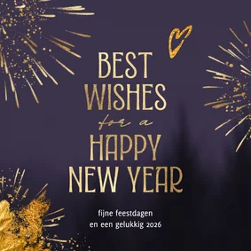 Sjieke nieuwjaarskaart vuurwerk hart 2027