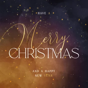 Sprankelende kerstkaart Merry Christmas met goudaccenten