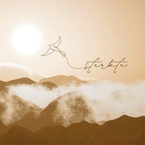 Sterkte- condoleancekaart wolken vogel