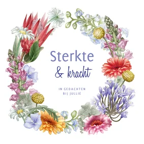Sterkte en/of beterschap kaart met lieve bloemen