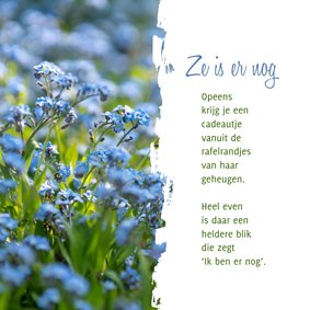 Sterkte Gedicht over Alzheimer met vergeet-me-nietjes