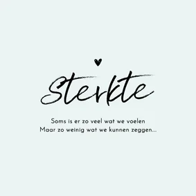 Sterkte kaart algemeen medeleven moeilijke tijd hartje