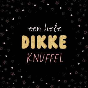 Sterkte kaart dikke knuffel in dikke goudkleurige letters