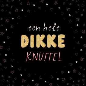 Sterkte kaart dikke knuffel in dikke goudkleurige letters