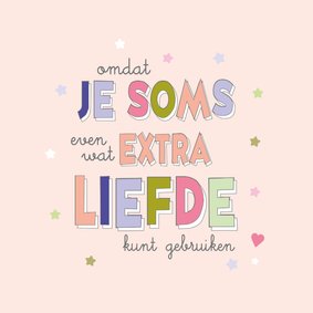 Sterkte kaart - Extra liefde - typografische tekst