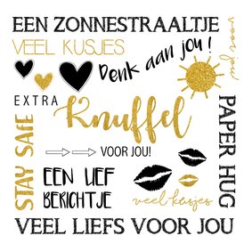 Sterkte kaart handlettering met goudlook