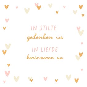 Sterkte kaart herdenken met hartjes stijlvol