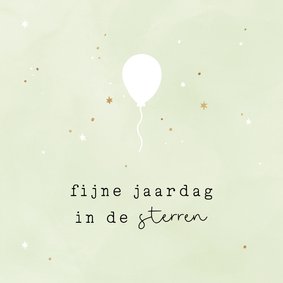 Sterkte kaart jaardag stilgeboren baby ballon groen