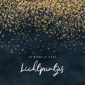 Sterkte kaart lichtpuntjes waterverf goud blauw