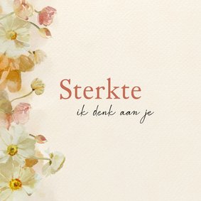 Sterkte kaart met aquarel bloemen