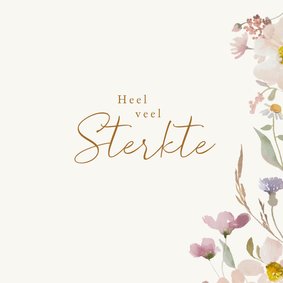 Sterkte kaart met bloemen waterverf