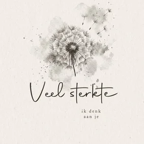 Sterkte kaart met paardenbloem aquarel