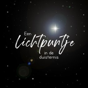 Sterkte kaart met positief lichtpuntje in de duisternis