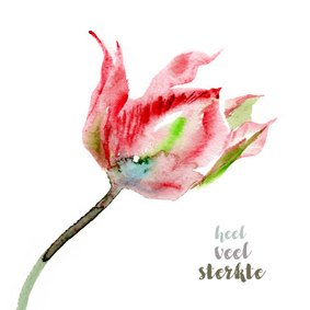 Sterkte kaart met tulp aquarel 