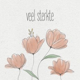 Sterkte kaart met waterverf bloemen