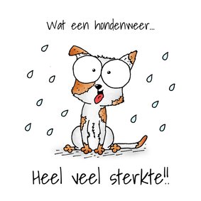 Sterkte kaart puppy - Wat een hondenweer; heel veel sterkte!