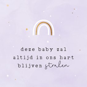 Sterkte kaart stilgeboren baby regenboog lila