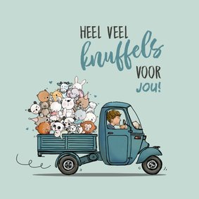 Sterkte kaart veel knuffels in Vespa Ape