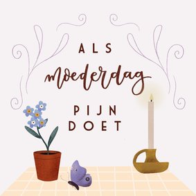 Sterkte kaart voor ongewenst kinderloosheid met bloemen