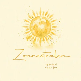 Sterkte kaart zonnestralen met aquarel zon